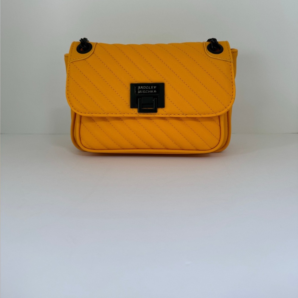 NWT Badgley Mischka Sunset Orange Quilted Crossbody